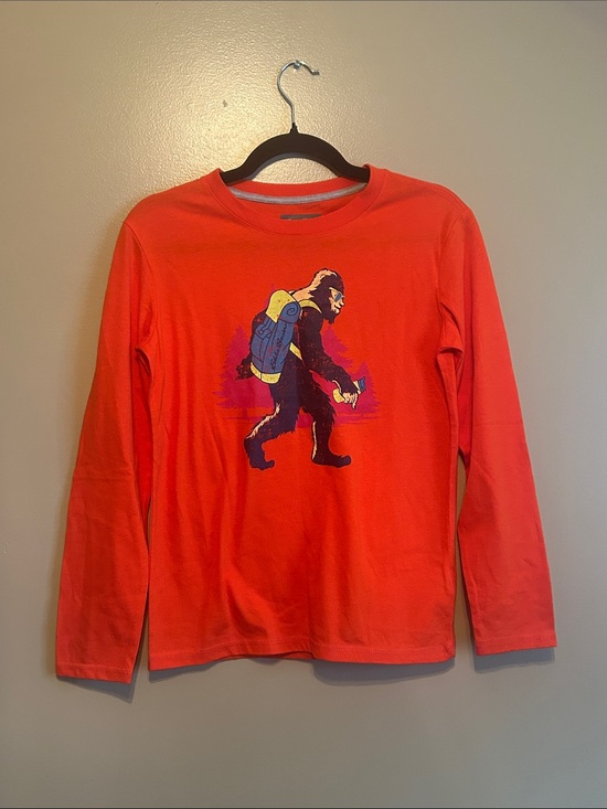 Eddie Bauer Other - Eddie Bauer Kids Orange Long-Sleeve Bigfoot Graphic Shirt - Large (14)